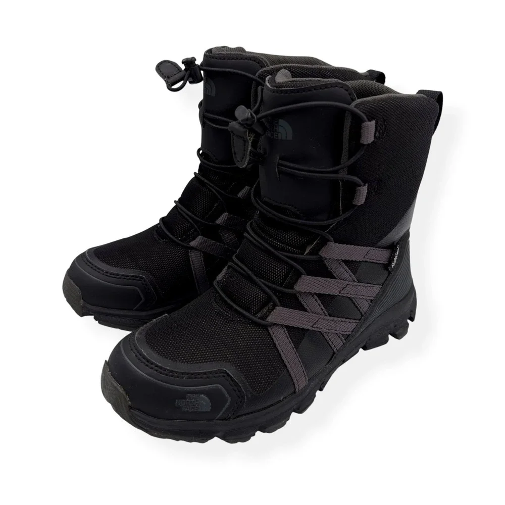 THE NORTH FACE Junior Winter Sneaker Snow Boots Hydroseal Boys Size 3 Black